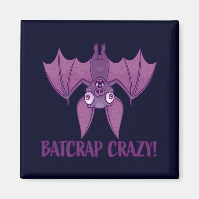 Batskit Crazy Wacky Tecknad Fladdermus Magnet (Framsidan)
