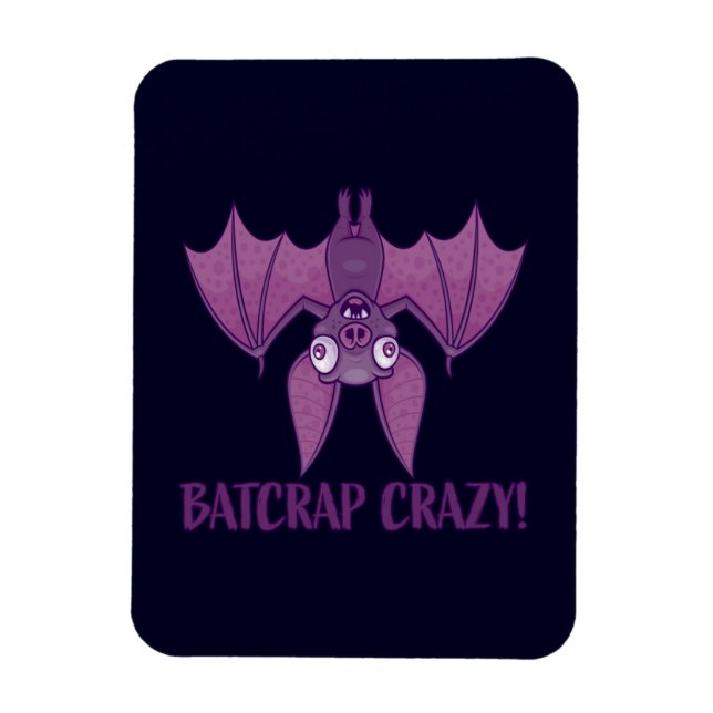Batskit Crazy Wacky Tecknad Fladdermus Magnet (Vertikal)