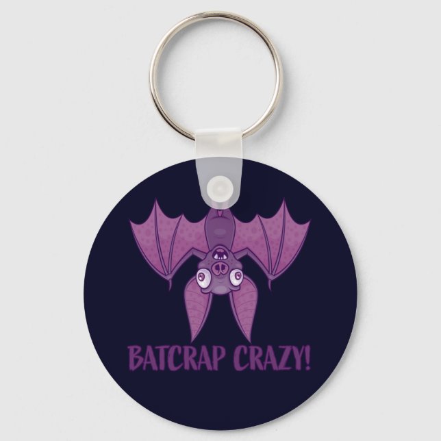 Batskit Crazy Wacky Tecknad Fladdermus Nyckelring (Framsida)