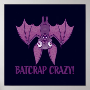 Batskit Crazy Wacky Tecknad Fladdermus Poster