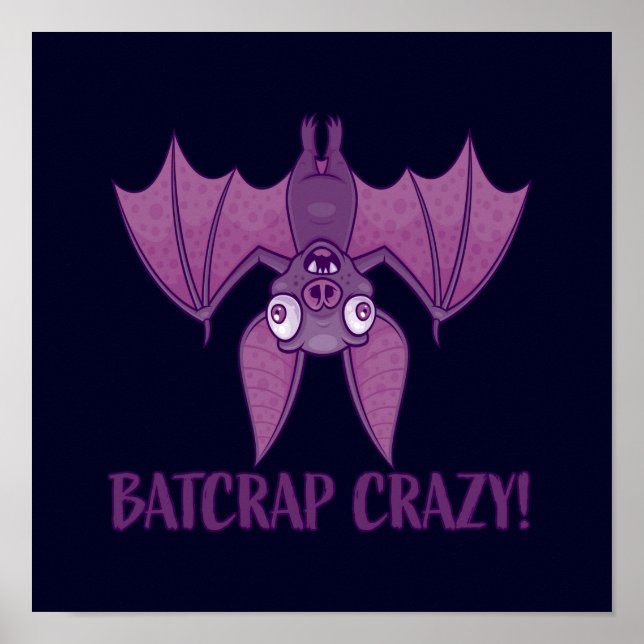 Batskit Crazy Wacky Tecknad Fladdermus Poster (Framsidan)
