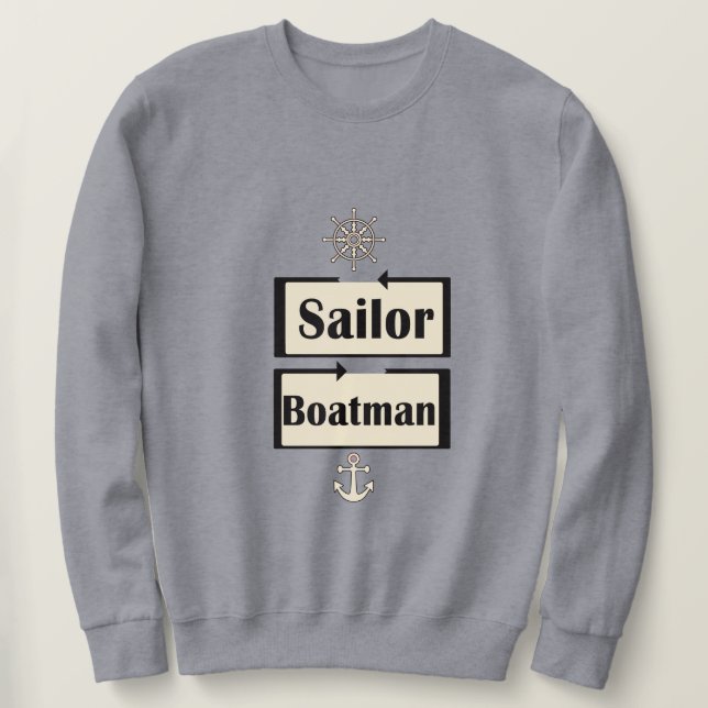 Båtsman Lång Ärmad Tröja (Design framsida)