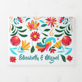 Båtspråkig bröllopsinbjudan - Flora allt i ett