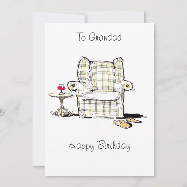 Båtstol, Tofflor och Vin Kort (Framsida)