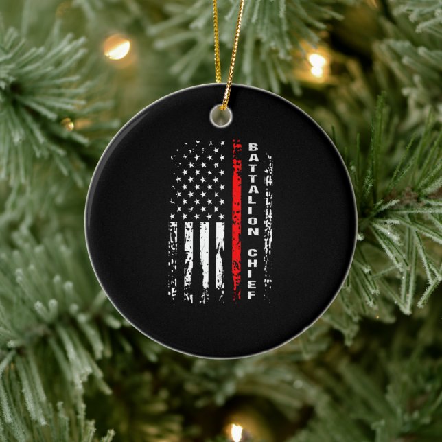 Battalion Chief Battalion Chief Gift Julgransprydnad Keramik (Träd)