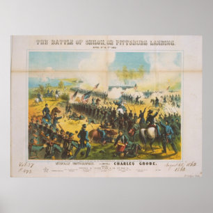 Battan vid Krig vid Shiloh Pittsburgs landning Poster