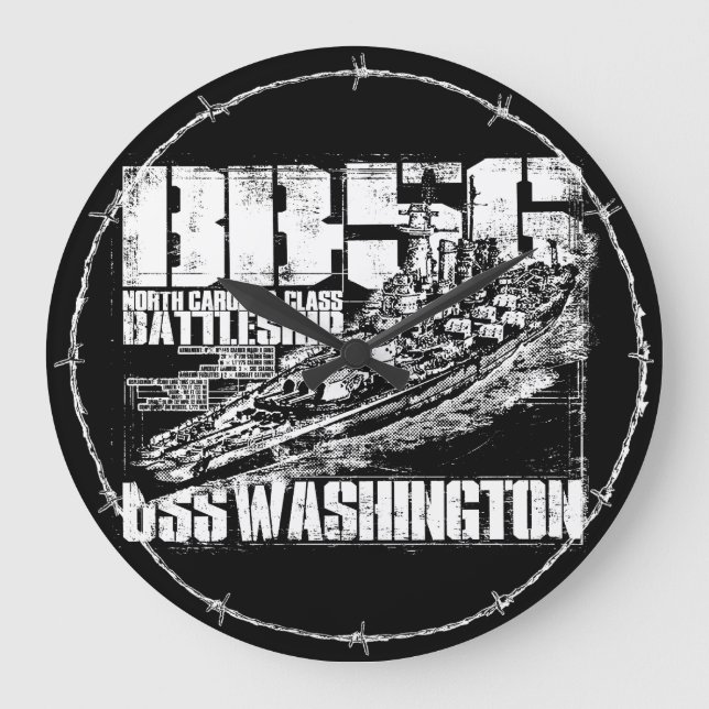 Battelev Washington Square Wall Clock Stor Klocka (Framsida)