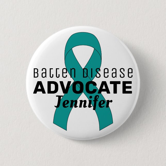 Batten Disease Advocate Ribbon White Button Knapp (Framsida)