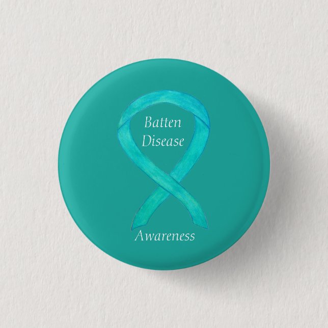 Batten Disease Awareness Ribbon Art Pin Knapp (Framsida)