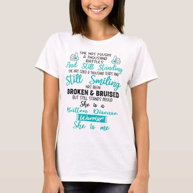 Batten Disease Awareness - supportgåvor från menyf T Shirt (Framsida)