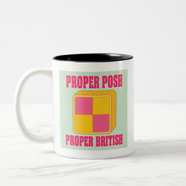 Battenberg Riktig Fin Riktig Brittisk Två-Tonad Mugg (Vänster)