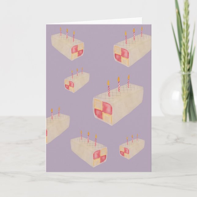 Battenburg Cake Galore Birthday Card Kort (Framsida)