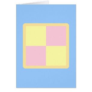 Battenburg tårta. Rosor och Yellow. Hälsningskort