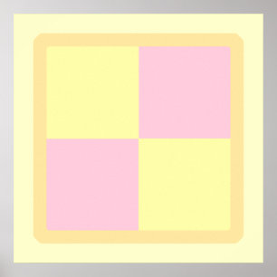 Battenburg tårta. Rosor och Yellow. Poster