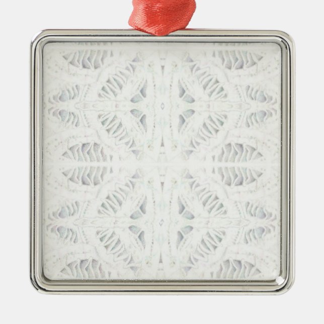 BATTENBURGSPETS Premium fyrkantig ornamentik Julgransprydnad Metall (Framsidan)