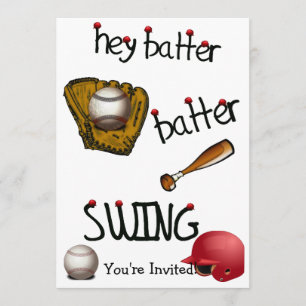 Batter Batter Birthday Universal Party Inbjudningar