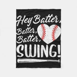 Batter Swing Baseball Heart Mamma Cute Women's Mot Fleecefilt