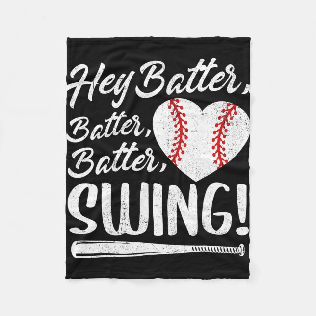 Batter Swing Baseball Heart Mamma Cute Women's Mot Fleecefilt (Framsidan)