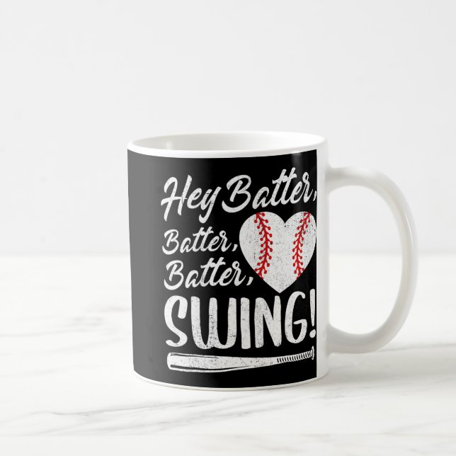 Batter Swing Baseball Heart Mamma Cute Women's Mot Kaffemugg (Höger)