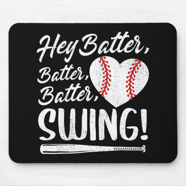 Batter Swing Baseball Heart Mamma Cute Women's Mot Musmatta (Framsidan)