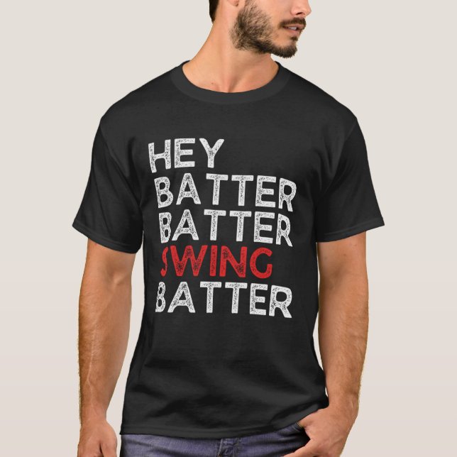 Batter Swing Batter Baseball Pitcher T Shirt (Framsida)