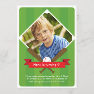 Batter upp barnpartiinbjudan - Brott Inbjudningar