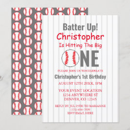 Batter upp! Baseball 1:a födelsedag Inbjudningar