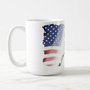 Batter upp! - Baseball Player och USA flagga Kaffemugg