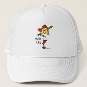 Batter upp! Softball Stick figur Hat Keps