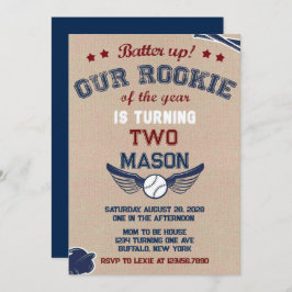 Batter upp vår lilla nybörjare gör om två inbjudningar