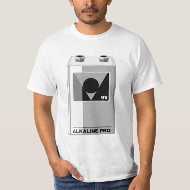 Batteri - 9 volt eller Nerdbära T-shirt (Framsida)