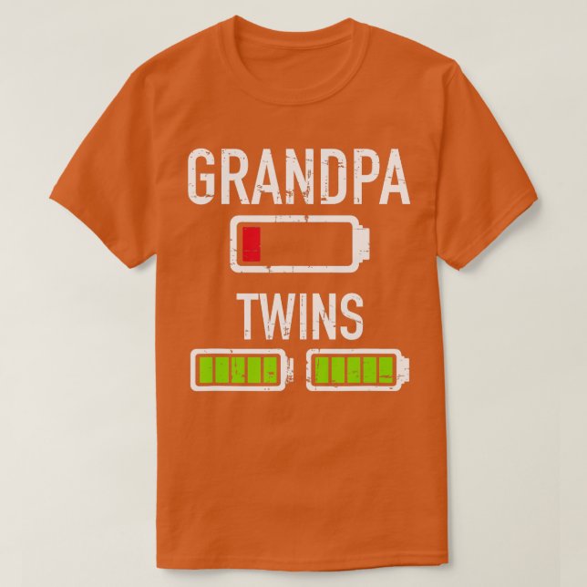 Batteri med låg batterinivå för Grandpa-twillingar T Shirt (Design framsida)