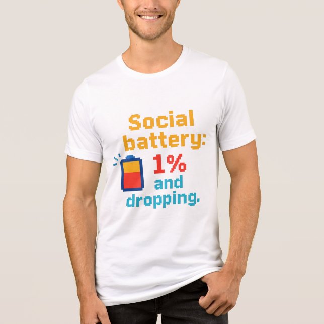 Batteri med låg Social T Shirt (Framsida)
