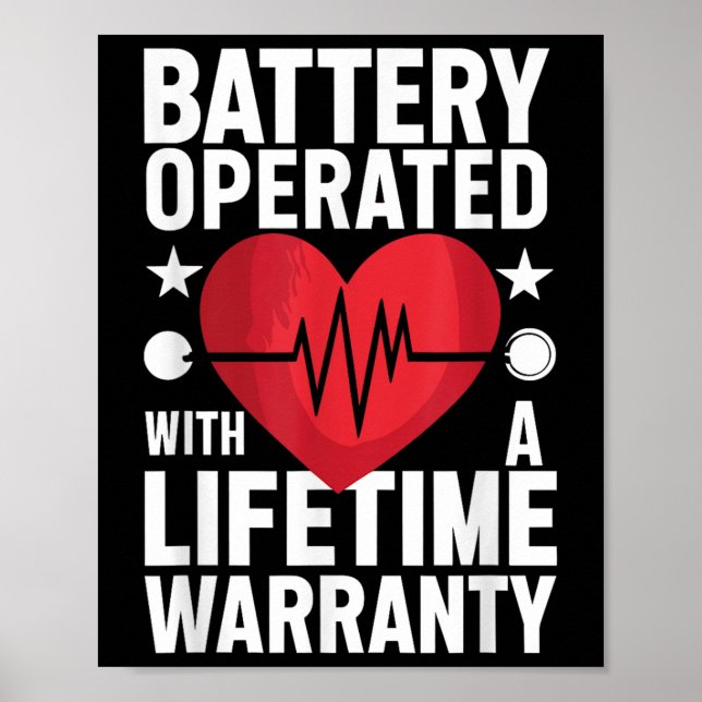 Batteri som drivs med ett livstidsservice - hjärta poster (Framsidan)