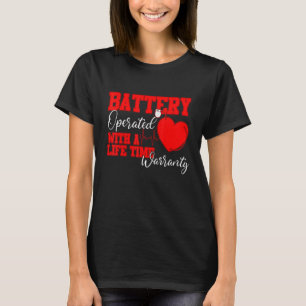 Batteri som drivs med livstidsservice, hjärta D T Shirt