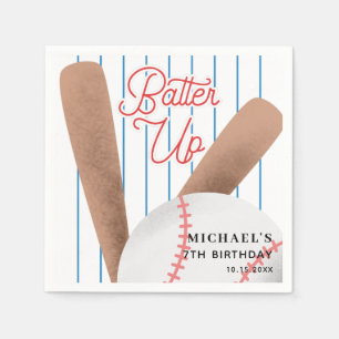 Batteri upp Baseball-temat Födelsedagsfest Pappersservett