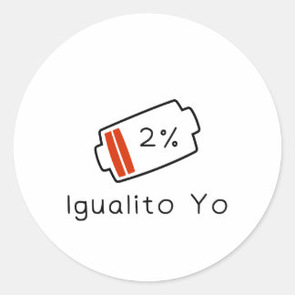 Batteri vid 1% → Igualito Yo Hispanic Heritage Runt Klistermärke