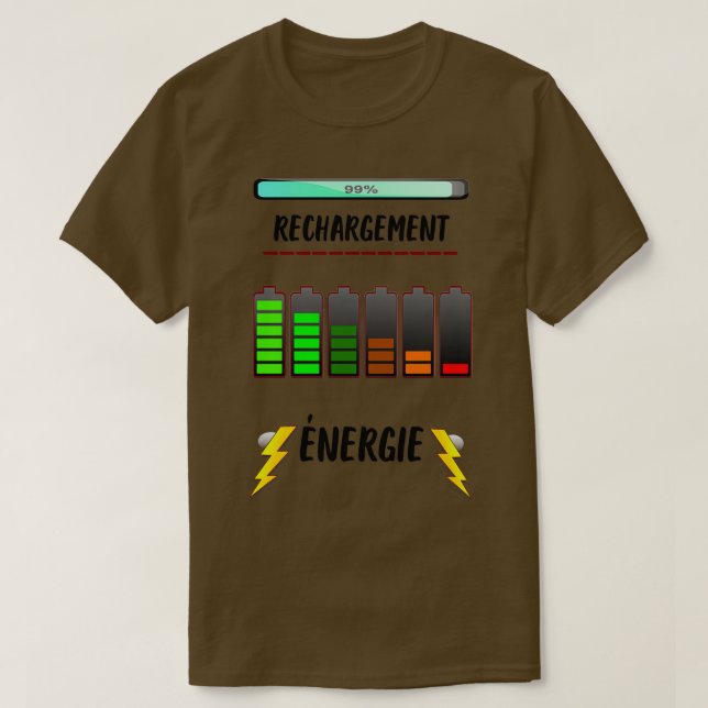 Batteribatteriladdningsenergi T Shirt (Design framsida)