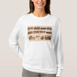 Batterier skans, byggnad, kanal, överbryggar t-shirt