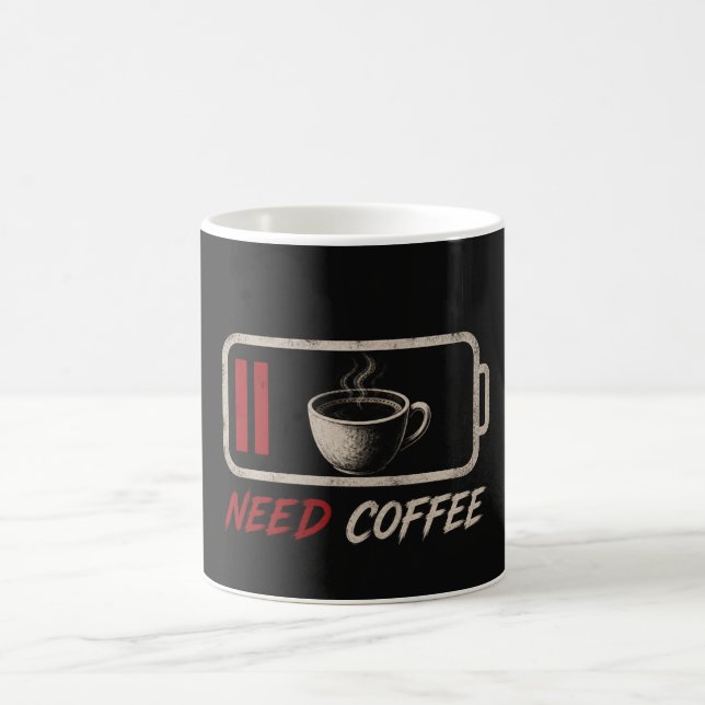 Batteriet är lågt, behöver kaffe – kaffemugg (Center)