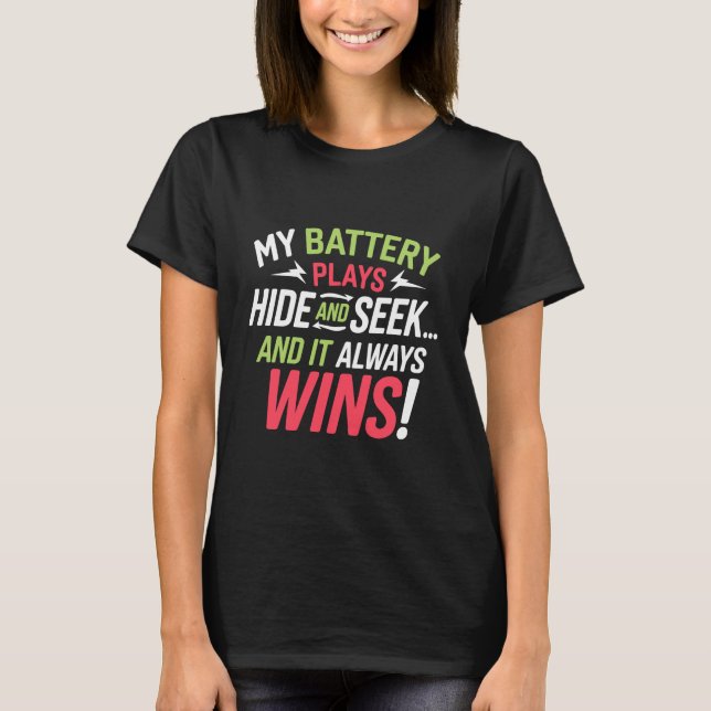 Batteriet Borta igen! T Shirt (Framsida)