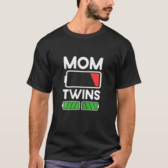 Batteriet Twin Mamma, dubbelt för kvinnor, Mor T Shirt (Framsida)