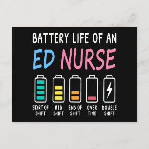 Batteriliv för en ED-sjuksköterska nivåer humor Vykort