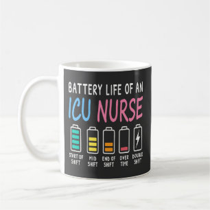 Batteriliv för en ICU-sjuksköterskas humor diagram Kaffemugg