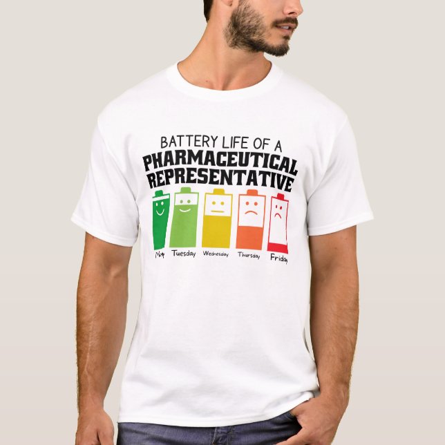 Batteriliv För En Läkemedelsrepresentant T Shirt (Framsida)