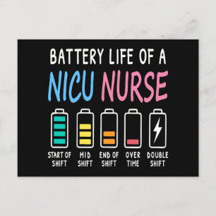 Batteriliv för en NICU-sjuksköterska humor nivå Vykort