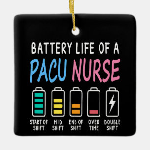 Batteriliv för en PACU-sjuksköterska nivåer humor Julgransprydnad Keramik