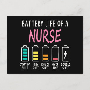 Batteriliv för en sjuksköterskas humor diagram vykort