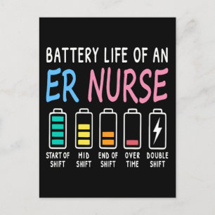 Batteriliv för ett humor diagram för akutmottagnin vykort