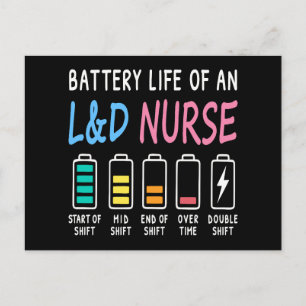 Batteriliv för L&D-sjuksköterska humor diagram Vykort
